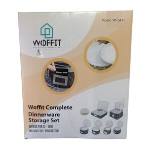 Woffit Complete Dinnerware Storage Set Gray Service For 12 NIB
